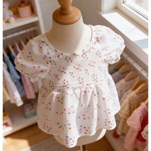 Cat & Jack White Dress with Colorful Heart Design